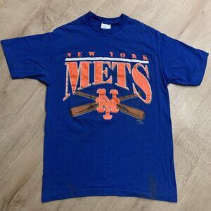 Vintage 90s Chalk Line New York Mets MLB T-Shirt Mens Large L Blue Single Stitch